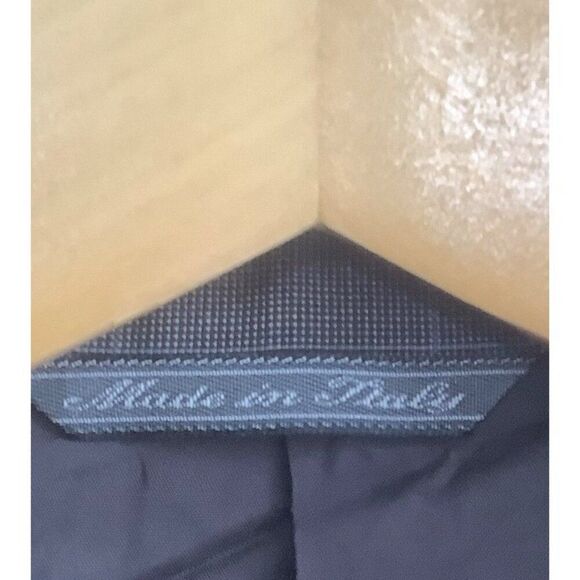 BARNEYS NEW YORK 48C Wool Sport Coat Suit Blazer Window Pane Check Gray Blue 48 - Picture 5 of 8